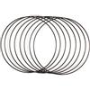 Vaessen Creative Anelli Metallico per Lavori d'Artigianato, Nero, 8 Pezzi, 25 cm x 3 mm, per Acchiappasogni, Anello Ghirlanda per Wall Hanging, Uncinetto, Decorazioni per Matrimoni e Molto Altro