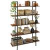 Relaxdays Libreria 5 ripiani, design industriale, 177,5x105x33,5 cm, MDF/metallo, scaffale divisorio, marrone