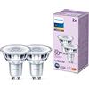 Philips LED Lampadina classica per faretti, confezione da 2 [bianco caldo 2700 K - GU10] 50 W, non dimmerabile, per illuminazione domestica interna