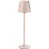 UPXNBOR Lampada da Tavolo Senza Fili in Metallo, Lampada da Comodino | Lampada da Scrivania Ricaricabile, Abat Jour LED per Interno Esterno, Luce Calda a 3 Livelli, Corpo Metallico,IP54,Rosa Beige