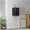 [en.casa] Mobiletto a Muro con Anta Armadietto Pensile a Parete con Ripiano Regolabile in Altezza Mobile in Acciaio per Bagno Ingresso Ufficio 50x33x35 cm - Nero