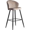 FineBuy Sgabello da Bar Velluto Beige Schienale