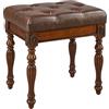 PADMA HOUSE Scrivania in Legno Massiccio, Tavolo da Ufficio con Cassetti, Scrivania per Computer, Tavolo da Trucco, Tavolo da Toeletta (Rustico Marrone, Sgabello)