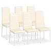 IlGruppone Set Sedie da Pranzo 4 o 6 Pezzi, Sedie Moderne Imbottite per Cucina Soggiorno Sala da Pranzo, Facile Montaggio con Gambe Robuste, Rivestimento in Pelle Sintetica - Beige - 6 Pezzi