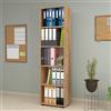 [en.casa] Libreria (AxLxP) 178 x 49 x 30 cm Scaffale a Terra con 5 Scomparti Aperti Mobile per Archivio - Effetto Rovere