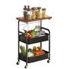 LUPATDY Carrello da cucina a 3 livelli, carrello da cucina con ruote, carrello da cucina con isole, carrello da pranzo con ruote, 43 x 30 x 77 cm (larghezza x larghezza x altezza), per cucina, soggiorno