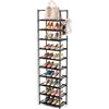 Vicye Scarpiera 10 Ripiani, Scarpiera Migliorare l'utilizzo dello spazio Slim per 20-25 Paia di Scarpe, Scaffale Scarpe in Tessuto, Portascarpe Alta Aperta per Ingresso Corridoio, Soggiorno