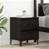 ZQQLVOO Comodino in rovere nero, 40 x 35 x 50 cm, con vano portaoggetti, design moderno e finitura liscia per camera da letto, pratico tavolino con molto spazio