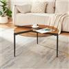 [en.casa] Tavolino da Salotto con Piano Rotondo in Vetro Fumé Tavolo Basso Centrale da Caffè a Gambe Coniche in Acciaio Ø80 x 40 cm per Soggiorno Studio - Marrone