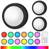 AUAUY 3Pz Luci Armadio, Luci a LED per Armadietto, con Telecomando,RGB-Nero