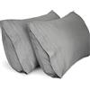 Lirex 2-Pack Federe per Cuscini, 50 cm x 80 cm Size Morbido Spazzolato, Federe in Microfibra, Lavabile in Lavatrice, Senza Pieghe, Traspirante, Grigio