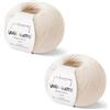 Kalapanta Gomitoli Cashmere e Lana merino extrafine per lavoro a maglia, Lana Gatto Linea Vip, 100 gr., 400 mt, (Avorio - 1001, 2)