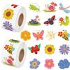 Rainway Adesivi floreali, 2 rotoli di fiori e farfalle, adesivi freschi e dolci, adesivi primaverili estivi, adesivi per premi bambini, adesivi floreali per buste, album fotografici, scrapbook