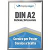 DisplayLager - Cornice a Scatto da 25 mm, Profilo in Alluminio e Disco di Protezione antiriflesso e Materiale di Fissaggio (A2, Argento)