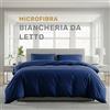 Lavea® Set Copripiumino Singolo in Microfibra 135x200 cm + 1 Federa 80x80 cm Blu Navy - Morbido, Traspirante e Anallergico, Certificato OEKO-TEX, con Cerniera di Qualità - Blu navy