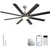Sofucor Smart Ventilatore da Soffitto con Luce, 132 cm Silenzioso Ventilatore da Soffitto, Alexa/APP/WiFi, Telecomando, DC, 3 Temperature di Colore, Timer, 6 Velocità, Modalità Estate/Inverno