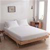 Boomba Bamboo Lenzuolo con angoli elasticizzati fino a 35 cm - 90x210 cm - Coco White - 100% bambù biologico - 400 TC - Anallergico