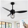 KVOYYIRA Ventilatore Da Soffitto Con Luce E Telecomando, Installazione Integrata Lampada Ventilatore Da Soffitto Con 6 Velocità, Industriale Lampadario Con Ventilatore Silenzioso Motore DC Reversibile-B