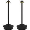 Ledvion - 2x Lampade da Tavolo LED Ricaricabili, Nero Opaco, 40 Lumen, Dimmerabili 2700K-5000K, Batteria 3600mAh, IP20, Controllo Touch, Lampade LED Senza Fili Interno, USB-C Ricaricabili, Alba