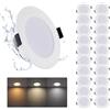 Grebeam 20x Faretti LED da Incasso per Cartongesso 7W 3CCT IP44, Foro Ø95-110mm
