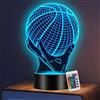 WELLXUNK Regalo de Pallacanestro per Ragazzi, Lampade 3D Illusione Ottica Pallacanestro Luce Notturna con 16 Cambi di Colore e Telecomando, Basket Bambino Lampada LED, Regalo de Pallacanestro per Bambini