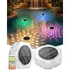 AdalyRoma Illuminazione solare per piscina, 2 pezzi, RGB, timer, 3 modalità, galleggiante