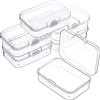 Jetec 6 Mini Contenitori in Plastica Trasparente Scatola per Conservare Piccoli Oggetti Scatoline per Perline Gioielli Biglietti da Visita Pezzi di Gioco Artigianato (6,4 x 4,4 x 2 cm)