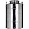 Megashopitalia Contenitore Bidone Fusto per Olio in Acciaio Inox 18/10 Predisposto per Rubinetto da 1/2 50 LT