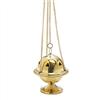 Nklaus Portaincenso in ottone dorato lucido Catena 33 cm 8x6,5 cm Bruciatore di incenso tradizionale per chiesa, rituali e casa 2941
