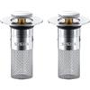 Drasohuija 2 Pezzi Confezione da Scarico Lavabo Bagno Universale Pop up,Filtro Tappo Lavandino Bagno in Metallo con Filtro Anti Clogging,Valvola Piletta Cucina Bidet Vasca(Per il foro di drenaggio di 34~40mm)