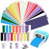 Kigniote 36 Fogli Smart Vinyl Permanent per Cricut Joy, 14CM X 30,5CM Vinile Permanente e 4 Pellicola Trasferimento Vinile, Vinile Adesivo Permanente Pellicola per Plotter in Vinile per Fai da te Tazze Vetro