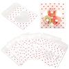 salbsever 100 sacchetti trasparenti per biscotti a forma di cuore, autosigillanti, riutilizzabili, in plastica rossa, 10 x 10 cm