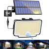 nipify 318LED Faretti Solari a Led da Esterno, 270° Illuminazione Faro Led Esterno con Pannello Solare, IP65 Impermeabile 3 Modes Luce Solare Esterno con Movimento per Giardino Garage