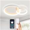 RRBEST Plafoniera LED Soffitto Moderna, Dimmerabile Lampadario LED Soffitto con Telecomando＆App, 3000K-6000K, Design Geometrico per Camera da Letto, Soggiorno, Salone, Cucina,42CM/28W Rotonda