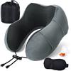 SOMLAW Cuscino da Viaggio Collo, Comfort Cuscino Memory Foam Poggiatesta, Cuscino Cervicale da Viaggio per Aereo Auto Ufficio, Inclusa Maschera per Dormir, Tappi auricolari e Borsa per Trasporto
