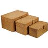 DOKOT Seagrass Cesta Vimini con Coperchio Cestini Portaoggetti Naturale 3 Pezzi (Grande + Medio + Piccolo)