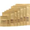 Dilpeak Sacchetti di Carta Kraft con Finestra e Chiusura, Buste per Alimenti, Marrone 10x15cm, 100 Pezzi