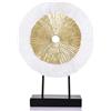 oliruim Scultura rotonda astratta in oro bianco, alta 30,5 cm, decorazione unica per la casa sopra l'armadio, tavolino da caffè, console, ufficio, ingresso, centrotavola (oro bianco)