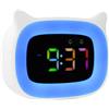 Seutgjie Sveglia Bambini, Sveglia da Comodino Bambini Ricaricabile Intelligente con RGB Luce per Ragazza Ragazzi Adolescenti 18 suonerie doppia sveglia modalità snooze 12/24 ore Bianco