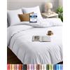 Utopia Bedding Copripiumino Una Piazza e Mezza - Microfibra Copripiumino 200x200cm + Federe 80x80cm - Bianco