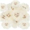 PATIKIL Fiore Chiffon con Perle e Strass da 2,36, 15Pz Fiori Artificiali da Damigella d'Onore, Boutonniere con Cappuccio, Spilla per Cerimonia Nozze, Beige