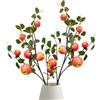 Magicherry 2 mazzi di rami di mele artificiali, 50 cm, realistici in plastica con stelo frutta finta modello per casa cucina tavolo centrotavola vaso decorazione, rosa