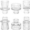 Doolitt Porta Candele Set, Portacandele da Tavolo, Moderni Vetro Decorazione, Porta Tealight Candle Holder,Cristallo per Casa, Cena, Matrimonio, Festa, Festival (6, Trasparenti)