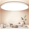 Swoieltr Rotonda Plafoniera LED Soffitto Ø50cm, 4800LM Taglia Extra Large Lampade Lampadari 48W 4000K Ultra-Sottile Plafoniera Camera da Letto IP44 Plafoniere Parete Moderne per Cucina Salotto Bagno