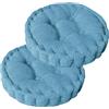 BUERPINKING Set di 2 cuscini rotondi da pavimento, 40 x 40 cm, in cotone, imbottiti, spessi, per yoga, per interni ed esterni, blu