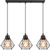 PETITES ECREVISSES Lampada a sospensione E27 Vintage Industriale Lampada a Soffitto A Sospensione Nero Retro 3 Luci Illuminazione Per Cucina Sala da Pranzo Soggiorno