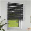 LILIIN Doppia tenda a rullo con fissaggio a morsetto, senza fori, oscurante, per finestre e porte, per soggiorno, cucina, ufficio, traslucida e oscurante, nero, 70 x 120 cm