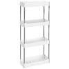 IYAR HOME Mensola portaoggetti da doccia a 4 ripiani, in plastica, per doccia e cucina, 31 x 14 x 76 cm, colore bianco