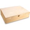 Generic Scatola di legno con coperchio, portaoggetti, decorativa, per artigianati e come confezione per regali, 40 x 30 x 10 cm, in legno naturale