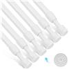 HOTUT Bastone per Tende Estensibile, Asta Tenda Telescopica Fissaggio Senza Trapano né Viti, 6 Pezzi Bastoni per Tende Lunghezza 18-28 CM, Utilizzato Come Asta per Tende/Diy Ripiano, Bianco
